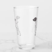 ドイツ短編ポインタ犬の漫画 タンブラーグラス (右)