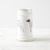 ドイツ短編ポインタ犬の漫画 ビールジョッキ (中央)