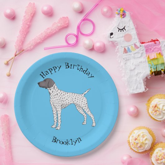 ドイツ短編ポインタ犬の漫画 ペーパープレート (パーティー)