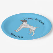 ドイツ短編ポインタ犬の漫画 ペーパープレート (アングル)