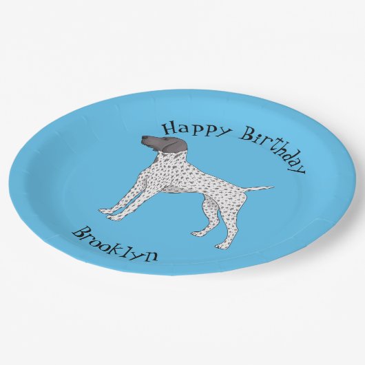 ドイツ短編ポインタ犬の漫画 ペーパープレート (アングル)