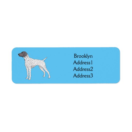 ドイツ短編ポインタ犬の漫画 ラベル (正面)