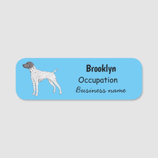 ドイツ短編ポインタ犬の漫画 名札 (正面)