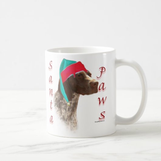 ドイツ短編ポインタSanta Paws コーヒーマグカップ (右)