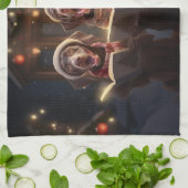 ドイツ短編司会者クリスマス・カロリング キッチンタオル (折り畳み)