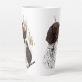 ドイツ短編集ポインター(GSP)ポストカードコーヒー カフェラテマグ (正面)