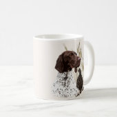 ドイツ短編集ポインター(GSP)ポストカードコーヒー コーヒーマグカップ (正面右)