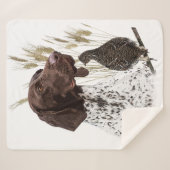 ドイツ短編集ポインター(GSP)ポストカードコーヒー シェルパブランケット (正面(横))