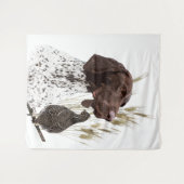 ドイツ短編集ポインター(GSP)ポストカードコーヒー タペストリー (正面(横))