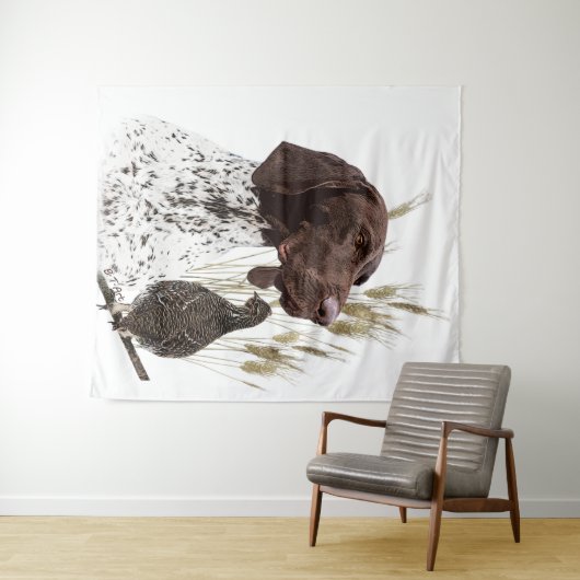 ドイツ短編集ポインター(GSP)ポストカードコーヒー タペストリー (インサイチュ(横))