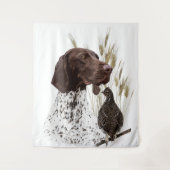 ドイツ短編集ポインター(GSP)ポストカードコーヒー タペストリー (正面)