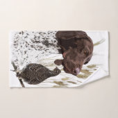 ドイツ短編集ポインター(GSP)ポストカードコーヒー バスタオルセット (ハンドタオル)