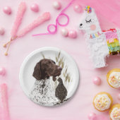 ドイツ短編集ポインター(GSP)ポストカードコーヒー ペーパープレート (パーティー)