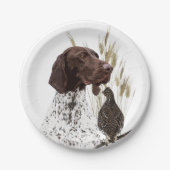 ドイツ短編集ポインター(GSP)ポストカードコーヒー ペーパープレート (正面)