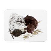 ドイツ短編集ポインター(GSP)ポストカードコーヒー マグネット (横)