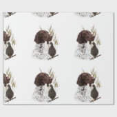 ドイツ短編集ポインター(GSP)ポストカードコーヒー ラッピングペーパー (フラット)