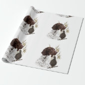 ドイツ短編集ポインター(GSP)ポストカードコーヒー ラッピングペーパー (アンロールド)