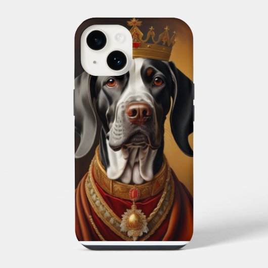 ドイツ短調のポインタードッグ iPhoneケース (裏面)