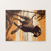 ドイツ短調ポインタのあるビーチ ジグソーパズル (横)