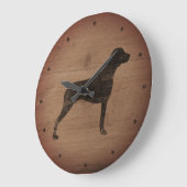 ドイツ短調ポインターシルエット素朴スタイル ラージ壁時計 (傾斜)