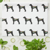 ドイツ短調ポインターボホシルエット キッチンタオル (折り畳み)