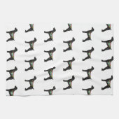 ドイツ短調ポインターボホシルエット キッチンタオル (横)