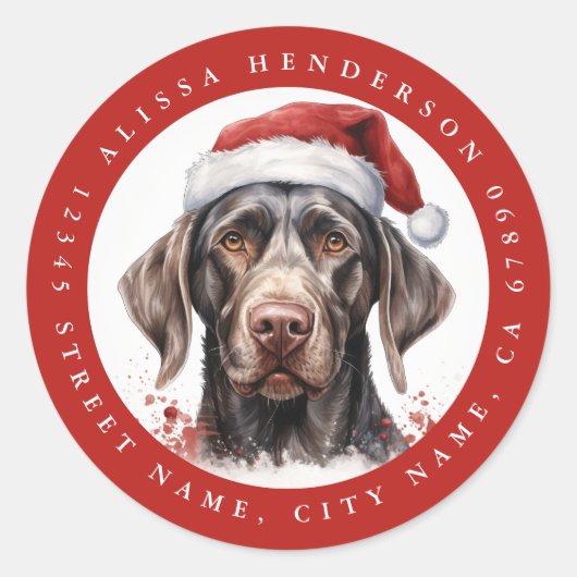 ドイツ短調ポインターラウンドステッカー ラウンドシール (正面)