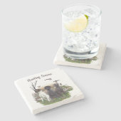 ドイツ短調ポインター(GSP)、狩りキジ ストーンコースター (横)