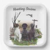 ドイツ短調ポインター(GSP)、狩りキジ ペーパープレート (正面)