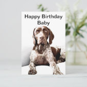 ドイツ短調ポインタ誕生日カード サンキューカード (スタンド正面)