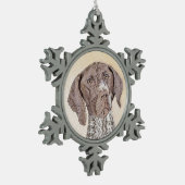 ドイツ短調ポイン絵画ター – Artオリジナル スノーフレークピューターオーナメント (左)