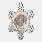 ドイツ短調ポイン絵画ター – Artオリジナル スノーフレークピューターオーナメント (右)