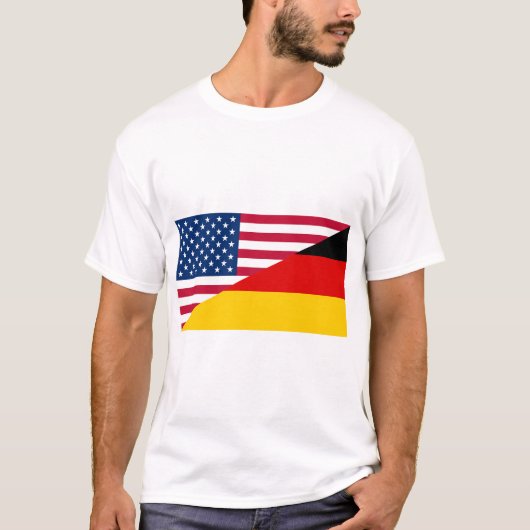 ドイツ米プライド米国ドイツ国旗 Tシャツ (正面)