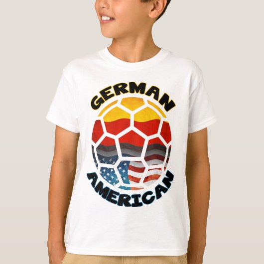 ドイツ系アメリカサッカーボール Tシャツ (正面)