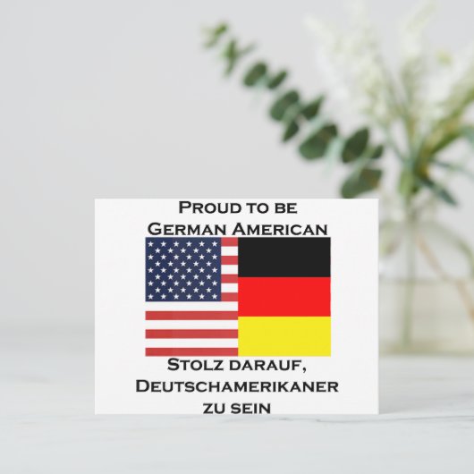 ドイツ系アメリカ人であることを誇りに思う ポストカード (スタンド正面)