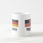 ドイツ系アメリカ人 Yes I'm Both - ドイツとアメリカの二重国籍 コーヒーマグカップ (中央)