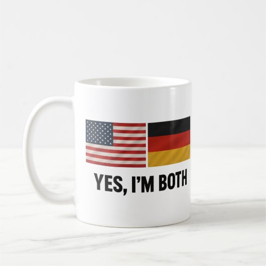 ドイツ系アメリカ人 Yes I'm Both - ドイツとアメリカの二重国籍 コーヒーマグカップ (左)