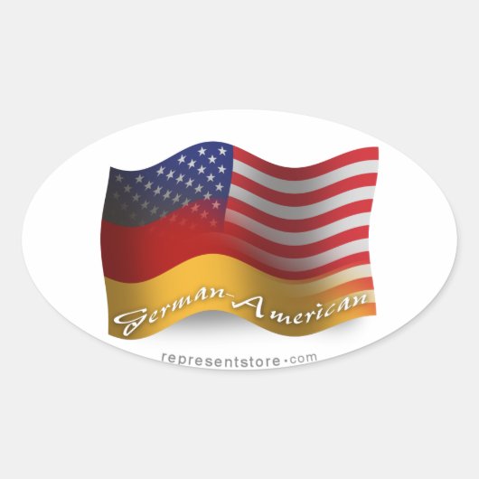 ドイツ系アメリカ国旗 楕円形シール (正面)