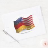 ドイツ系アメリカ国旗 楕円形シール (封筒)