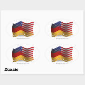 ドイツ系アメリカ国旗 楕円形シール (シート)