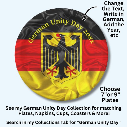 ドイツ統一記念日、ドイツ国民記念日7" ペーパープレート