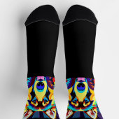 ドイツ絵を描の羊飼いバースト背景ブラック ソックス (上部)