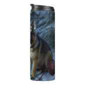 ドイツ羊飼いの雪そりのクリスマスデコール タンブラー (回転右)