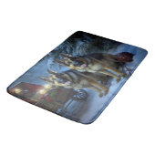 ドイツ羊飼いの雪そりのクリスマスデコール バスマット (アングル)