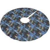 ドイツ羊飼いの雪そりのクリスマスデコール ブラッシュドポリエステルツリースカート (アングル)