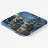 ドイツ羊飼いの雪そりのクリスマスデコール ペーパープレート (傾斜あり)