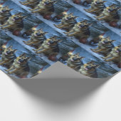 ドイツ羊飼いの雪そりのクリスマスデコール ラッピングペーパー (角)