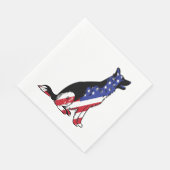ドイツ羊飼いアメリカ国旗の愛国犬 スタンダードランチョンナプキン (角)