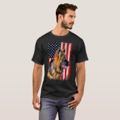 ドイツ羊飼いアメリカ国旗ドイツの羊飼い Tシャツ (正面フル)