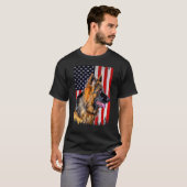ドイツ羊飼いアメリカ国旗ドイツの羊飼い Tシャツ (正面フル)
